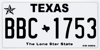 TX license plate BBC1753