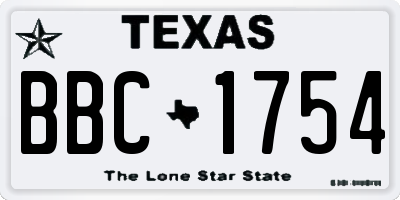 TX license plate BBC1754
