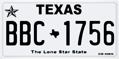 TX license plate BBC1756