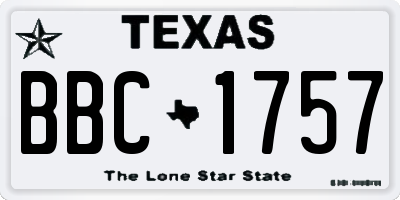 TX license plate BBC1757