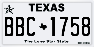 TX license plate BBC1758