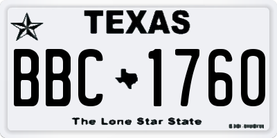 TX license plate BBC1760