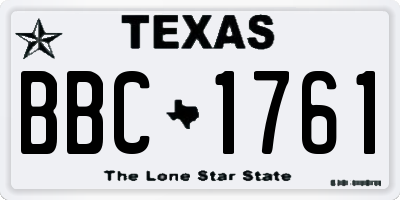 TX license plate BBC1761
