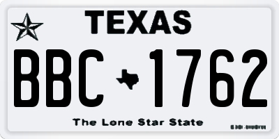 TX license plate BBC1762