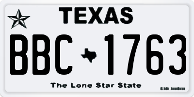 TX license plate BBC1763