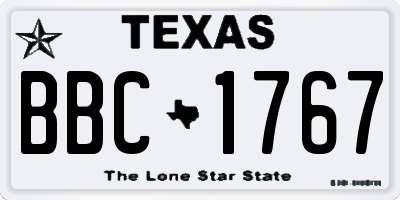 TX license plate BBC1767