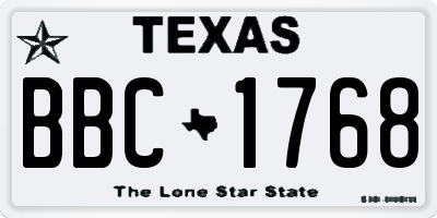 TX license plate BBC1768