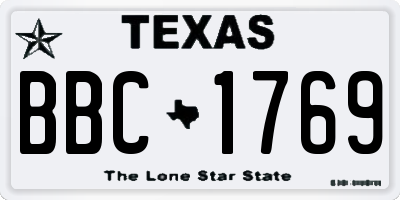 TX license plate BBC1769