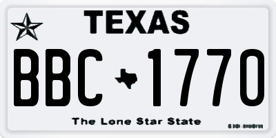 TX license plate BBC1770