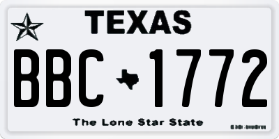 TX license plate BBC1772