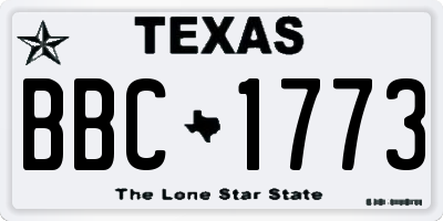 TX license plate BBC1773