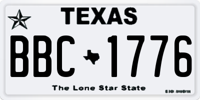 TX license plate BBC1776