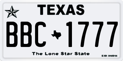 TX license plate BBC1777