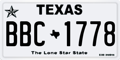 TX license plate BBC1778