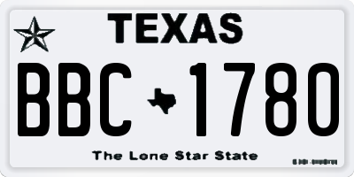 TX license plate BBC1780