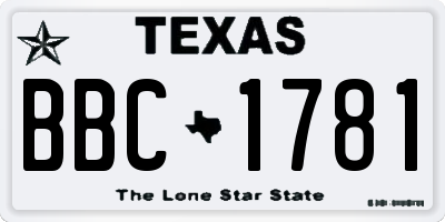 TX license plate BBC1781