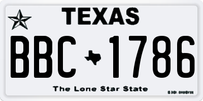 TX license plate BBC1786