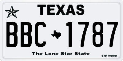TX license plate BBC1787