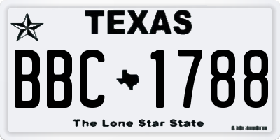 TX license plate BBC1788