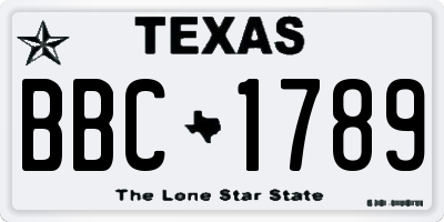 TX license plate BBC1789