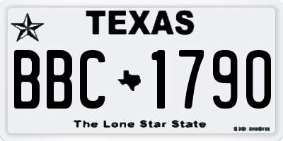 TX license plate BBC1790