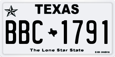 TX license plate BBC1791