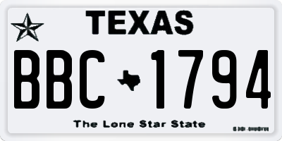 TX license plate BBC1794
