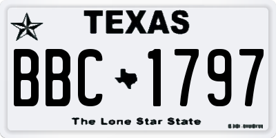 TX license plate BBC1797