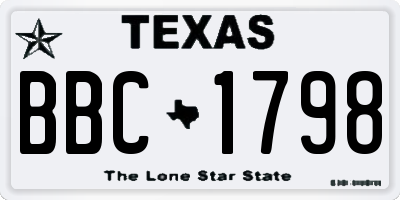 TX license plate BBC1798