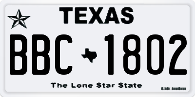 TX license plate BBC1802