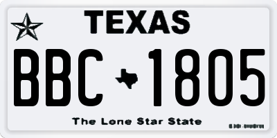 TX license plate BBC1805