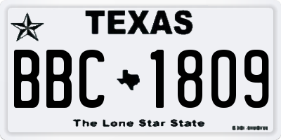 TX license plate BBC1809