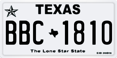 TX license plate BBC1810