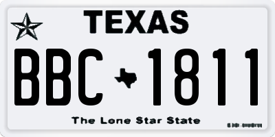 TX license plate BBC1811