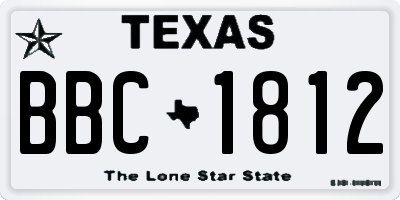 TX license plate BBC1812