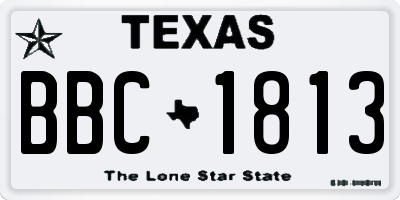 TX license plate BBC1813