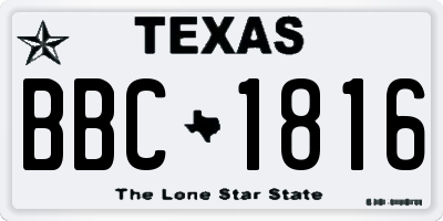 TX license plate BBC1816