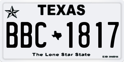 TX license plate BBC1817