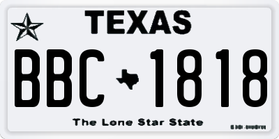 TX license plate BBC1818