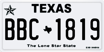 TX license plate BBC1819