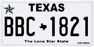 TX license plate BBC1821