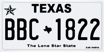 TX license plate BBC1822