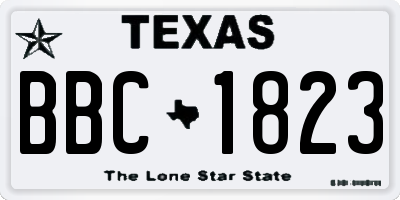 TX license plate BBC1823