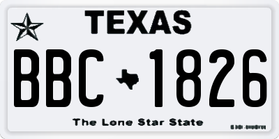TX license plate BBC1826