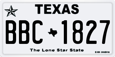 TX license plate BBC1827