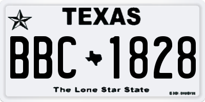 TX license plate BBC1828
