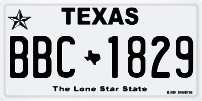 TX license plate BBC1829