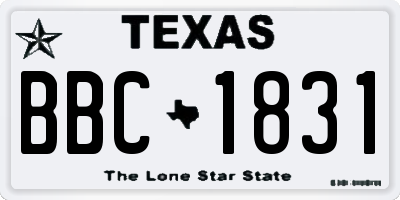 TX license plate BBC1831