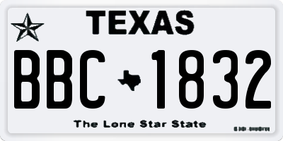 TX license plate BBC1832