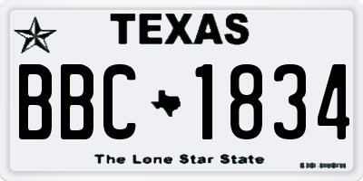 TX license plate BBC1834